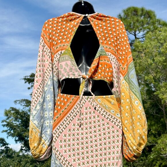 Jen's Pirate Booty Sonora Dress Daydream Patchwork Cut Out Boho Maxi Size M EUC - Picture 5 of 16